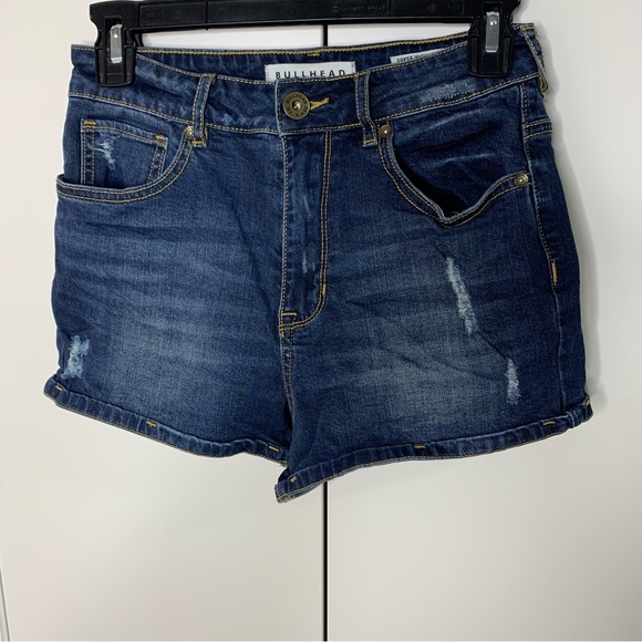 Bullhead Super High Rise Shorty Denim Shorts - Picture 1 of 11